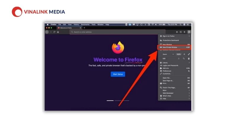 Cách mở tab ẩn danh trên trình duyệt Firefox